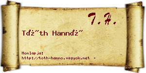 Tóth Hannó névjegykártya
